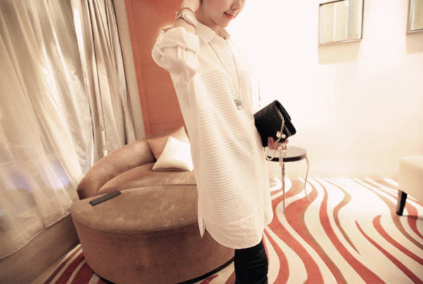 WT6172 Korea Fashion Top White