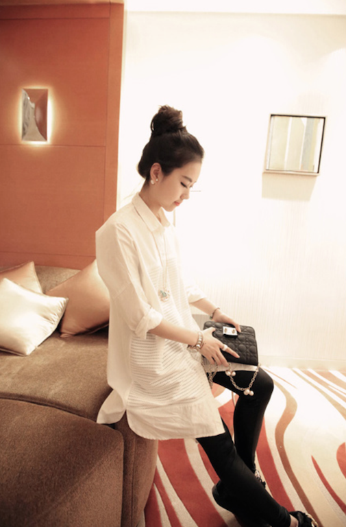 WT6172 Korea Fashion Top White