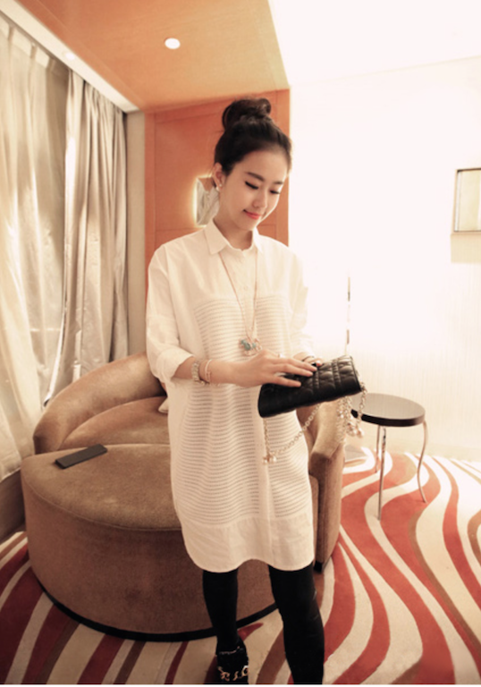 WT6172 Korea Fashion Top White