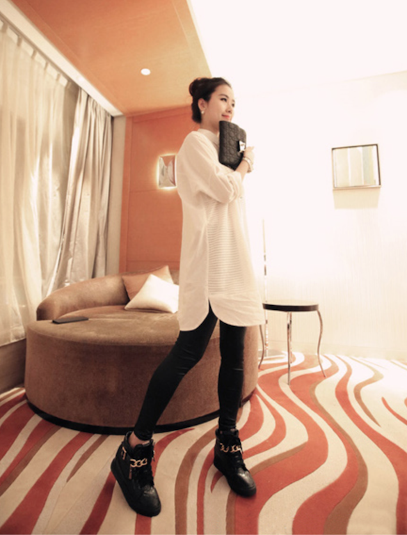 WT6172 Korea Fashion Top White