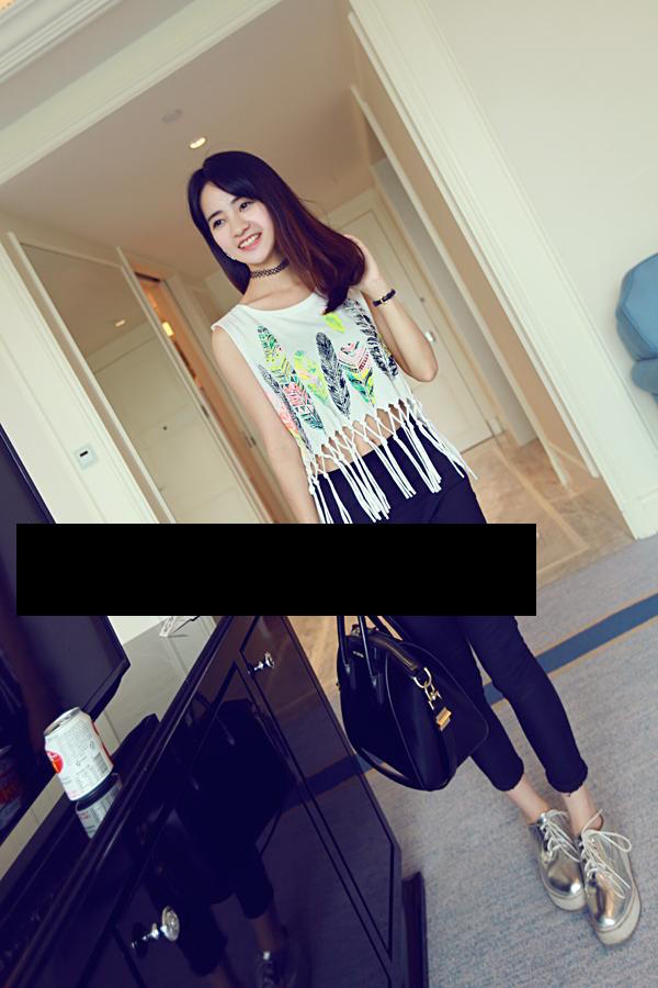 WT6176 Sexy Fashion Top White