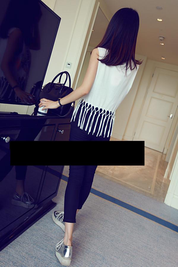 WT6176 Sexy Fashion Top White