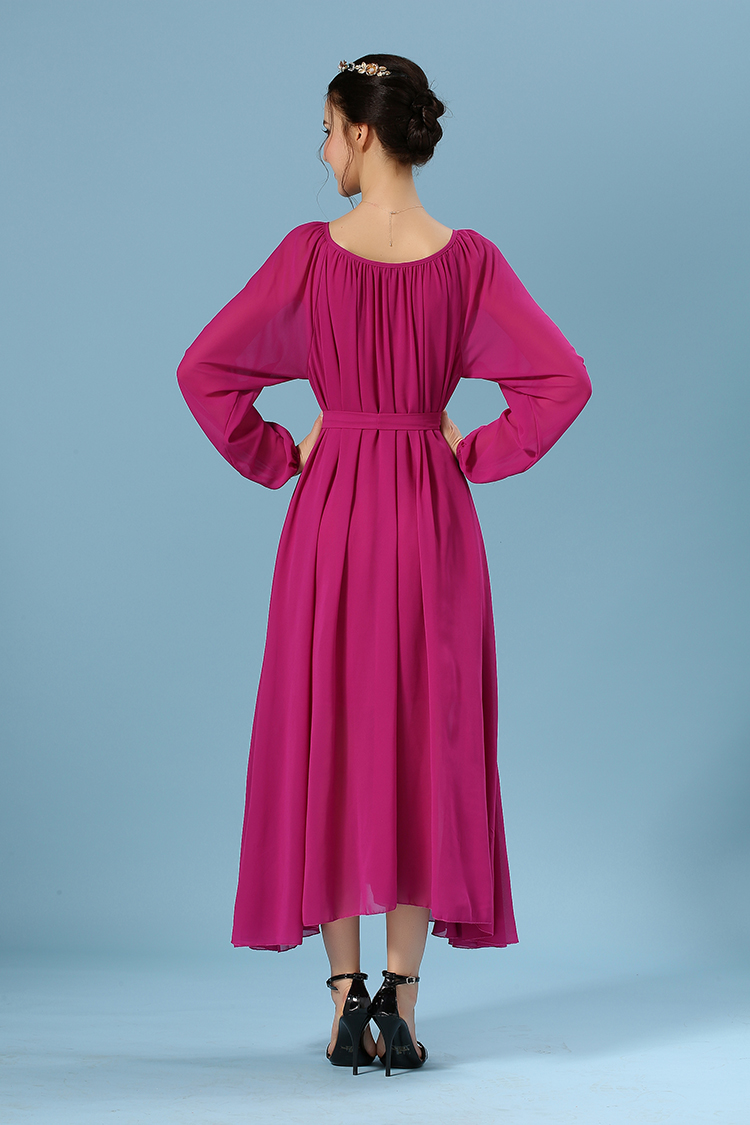 WD6224 Elegant Maxi Dress Dark Purple