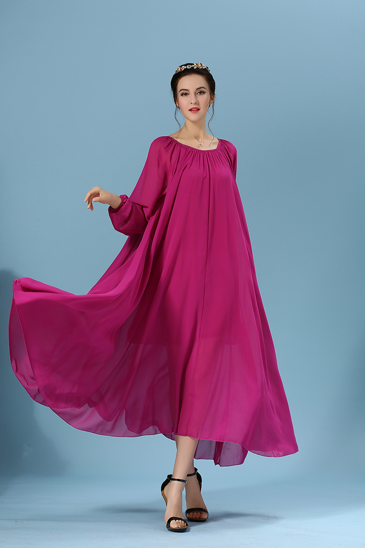 WD6224 Elegant Maxi Dress Dark Purple
