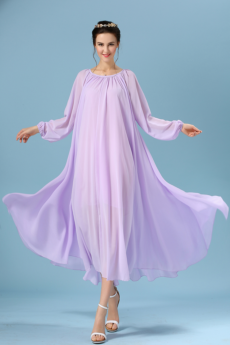 WD6224 Elegant Maxi Dress Light Purple