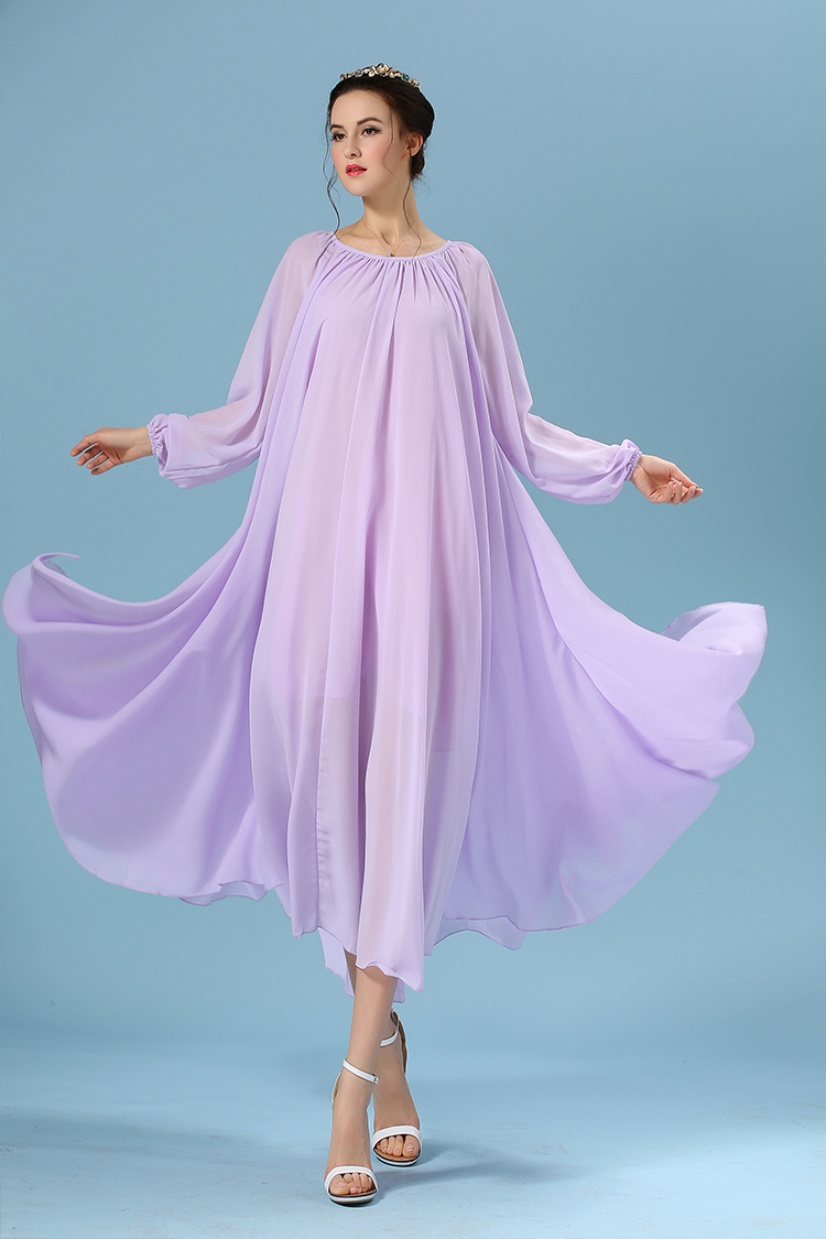 WD6224 Elegant Maxi Dress Light Purple