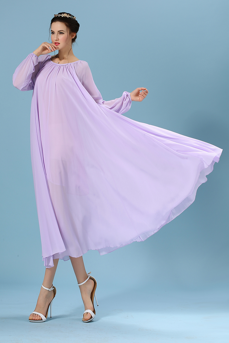WD6224 Elegant Maxi Dress Light Purple