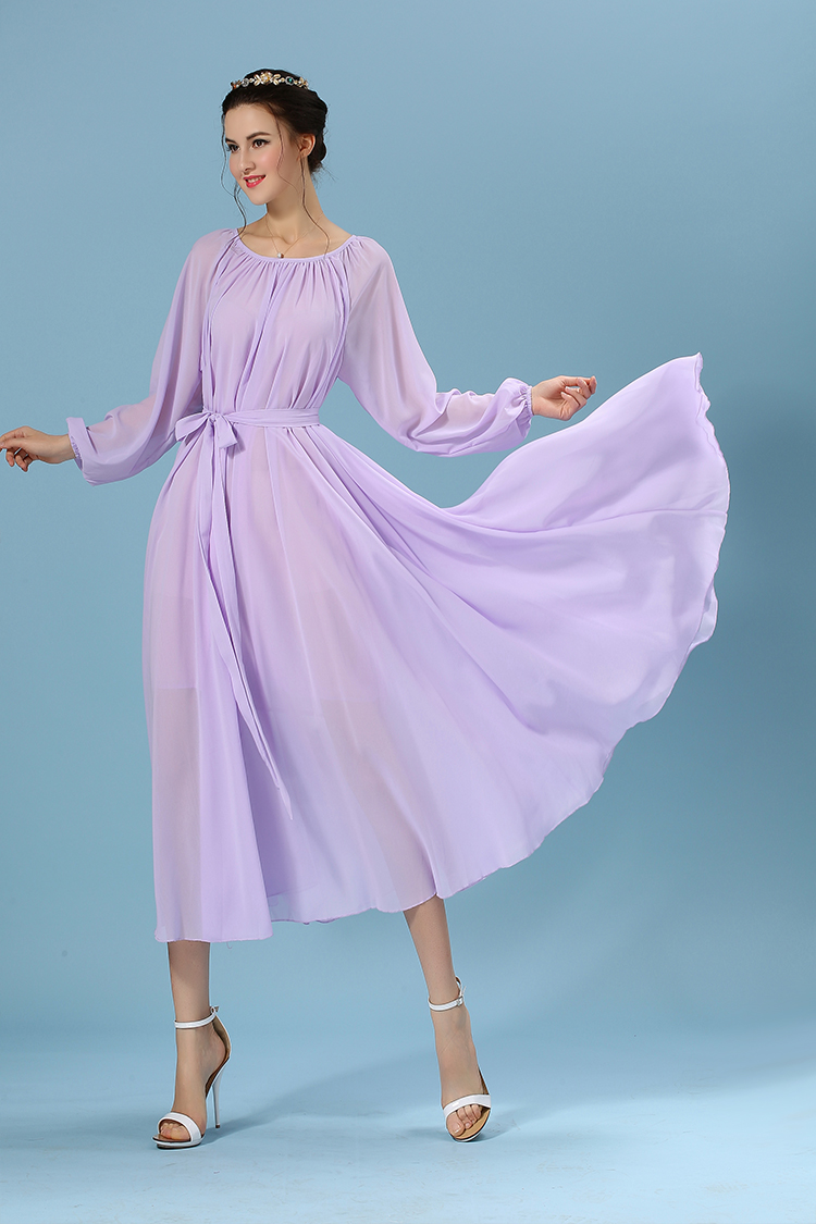 WD6224 Elegant Maxi Dress Light Purple