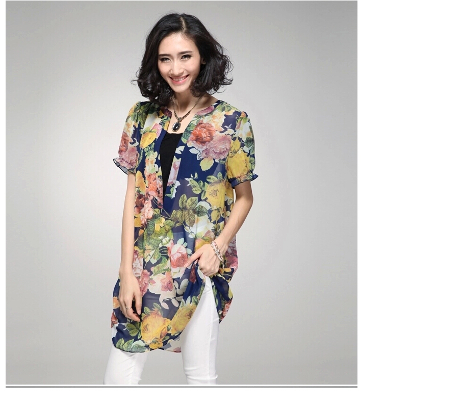 WT6228 Floral Chiffon Top As Picture