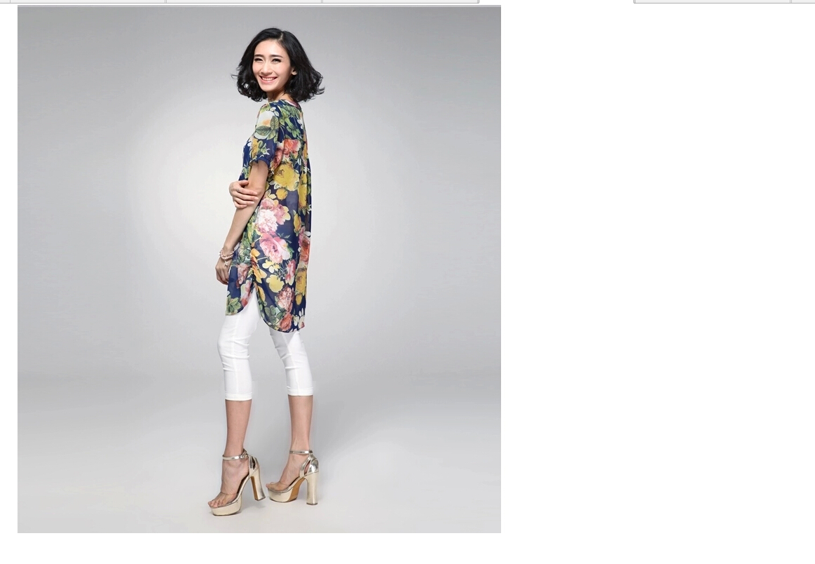 WT6228 Floral Chiffon Top As Picture