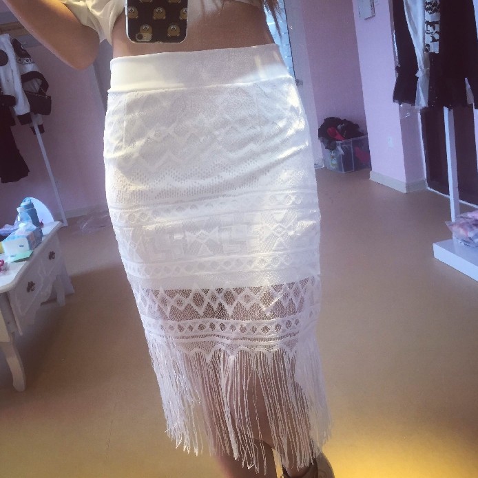 WP6230 Sexy Lace Skirt White