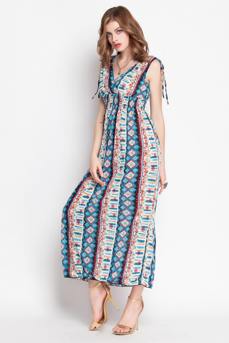 WD6254 Europe Fashion Dress Blue