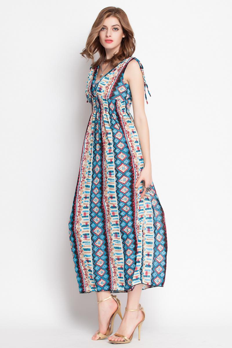 WD6254 Europe Fashion Dress Blue