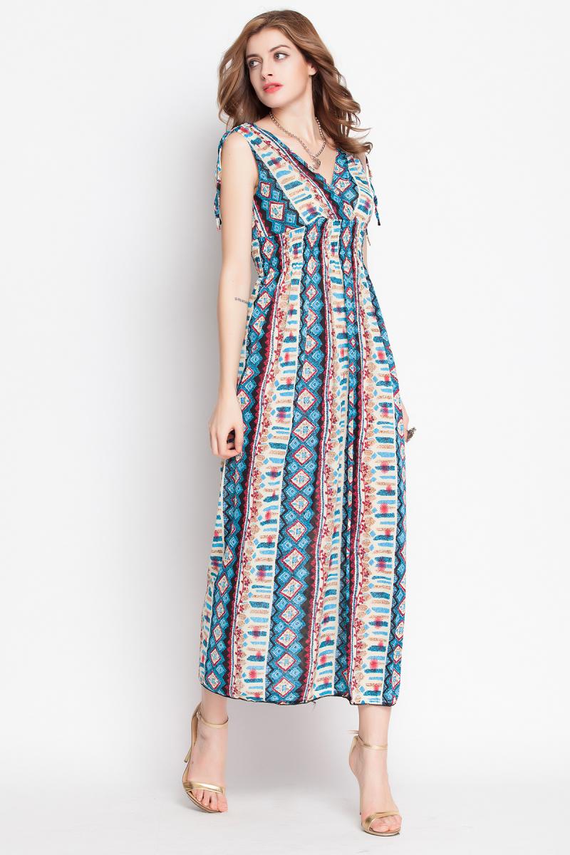 WD6254 Europe Fashion Dress Blue