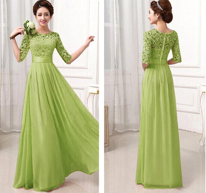 WD6259 Elegant Maxi Dress Green