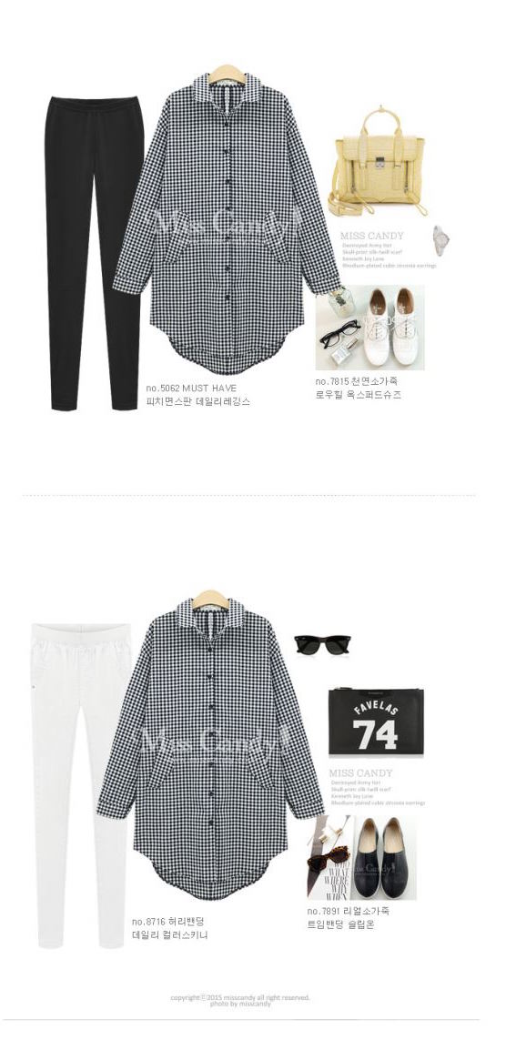 WT6345 Stylish Long Top Checker