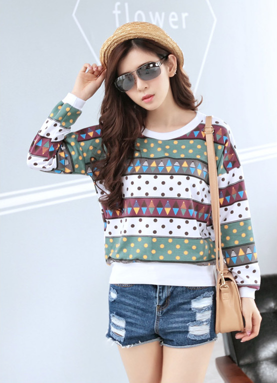 WT6389 Colourful Top White
