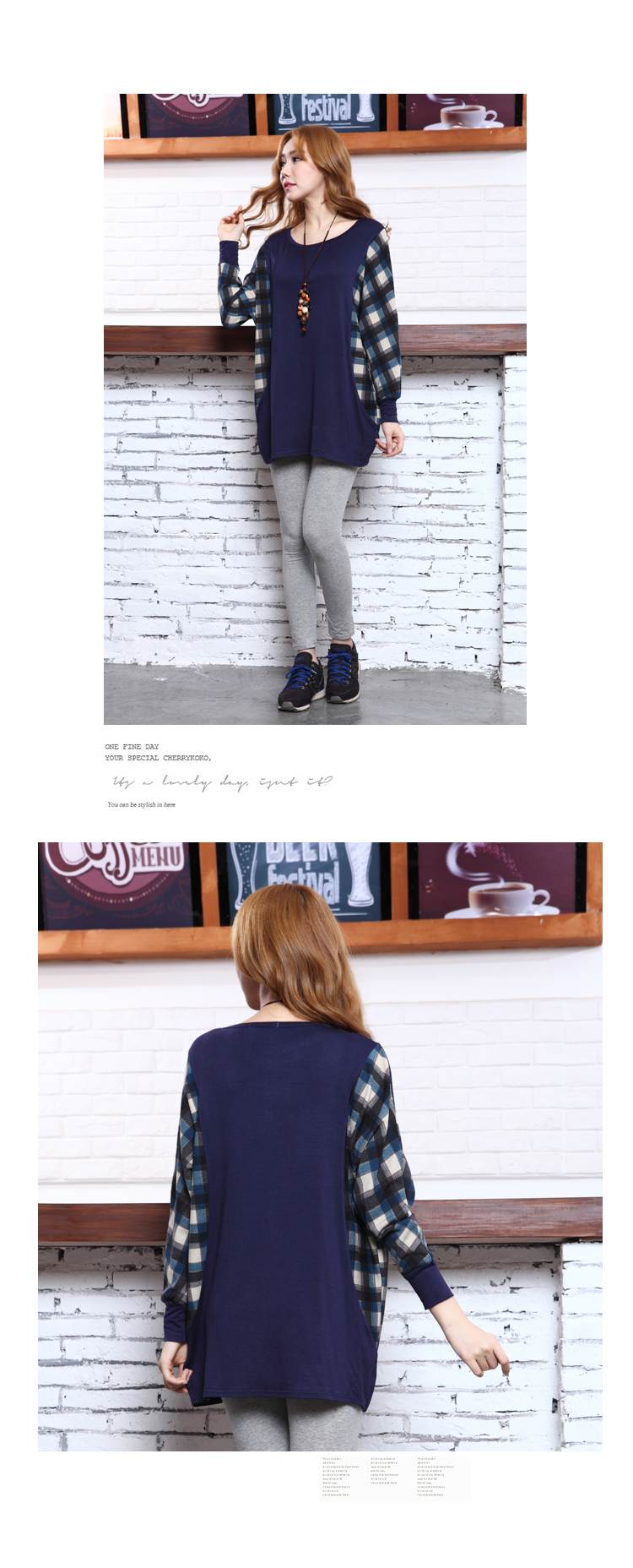 WT6393 Stylish Loose Top Blue