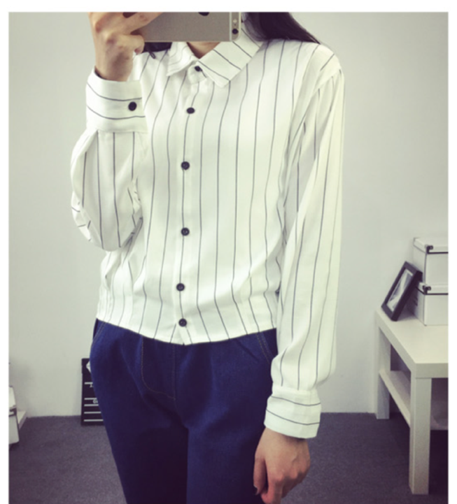 WT6419 Fashion Collar Top White