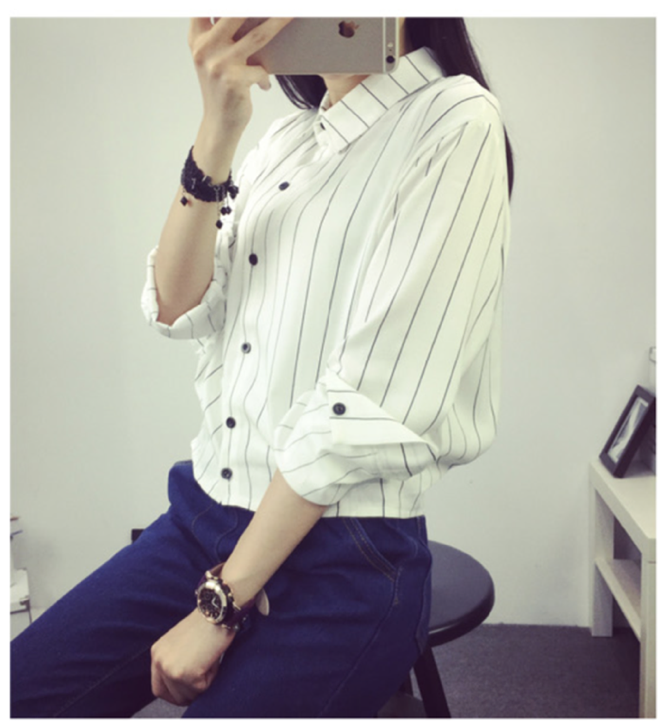 WT6419 Fashion Collar Top White