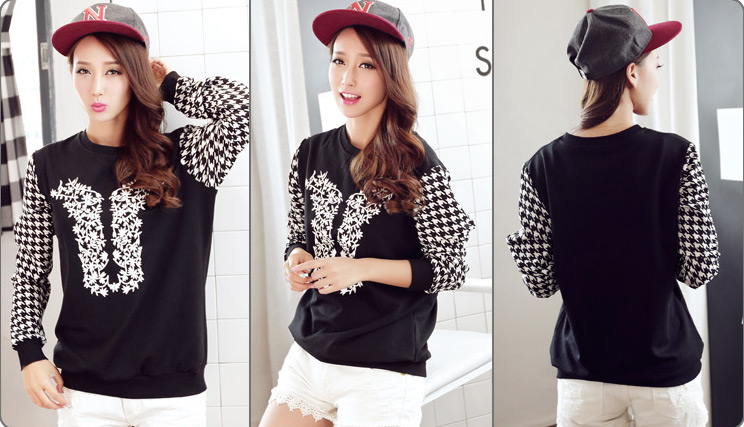 WT6463 Korea Stylish Top Black