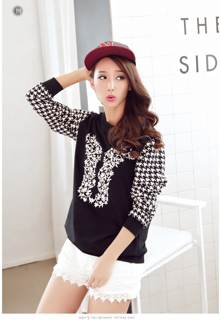 WT6463 Korea Stylish Top Black