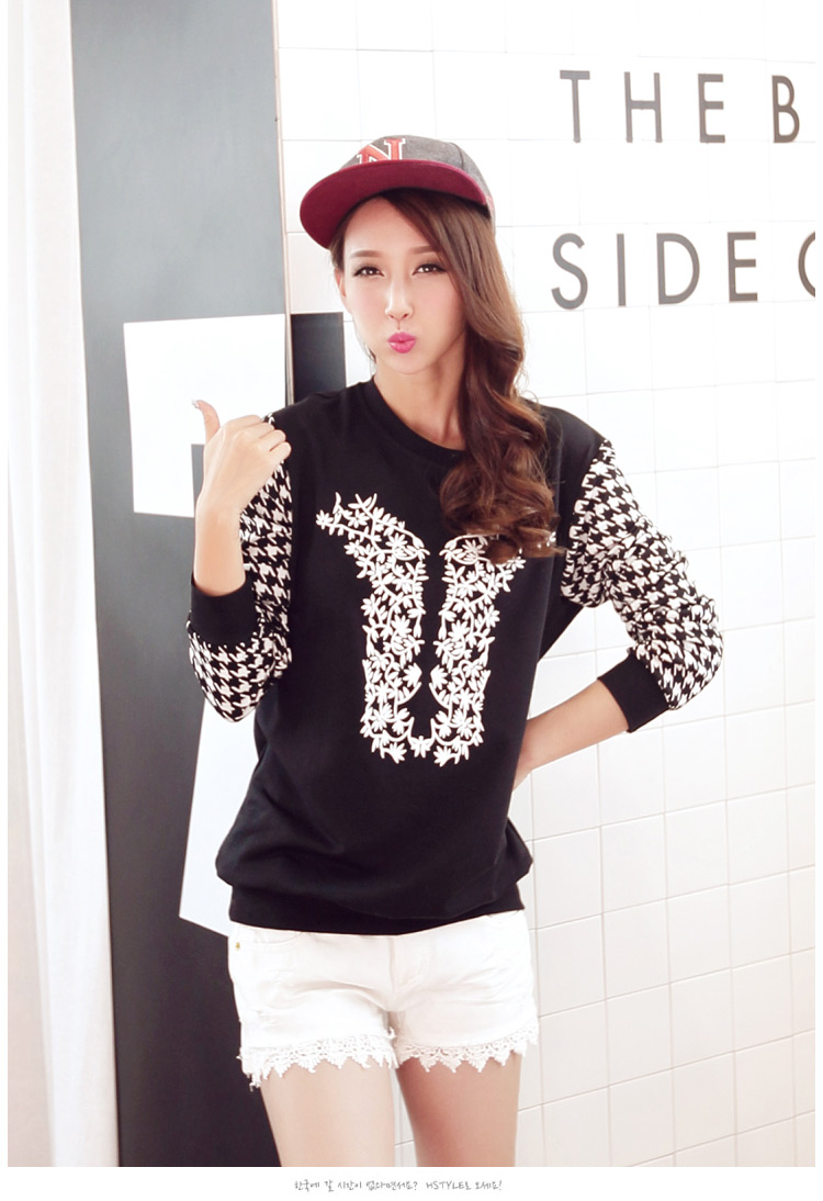 WT6463 Korea Stylish Top Black
