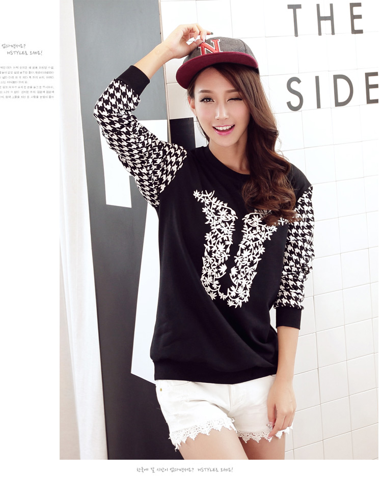 WT6463 Korea Stylish Top Black