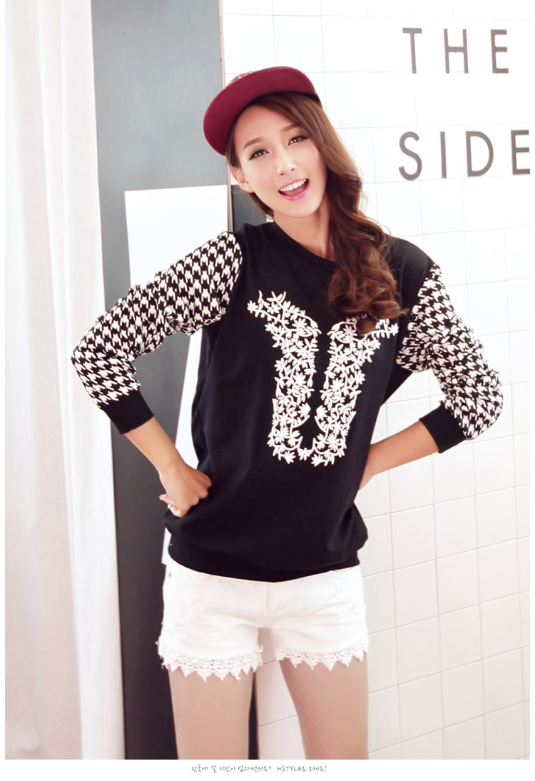 WT6463 Korea Stylish Top Black