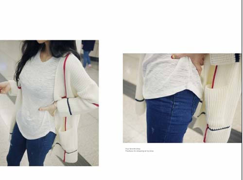 WJ6468 Casual Cardigan Almond