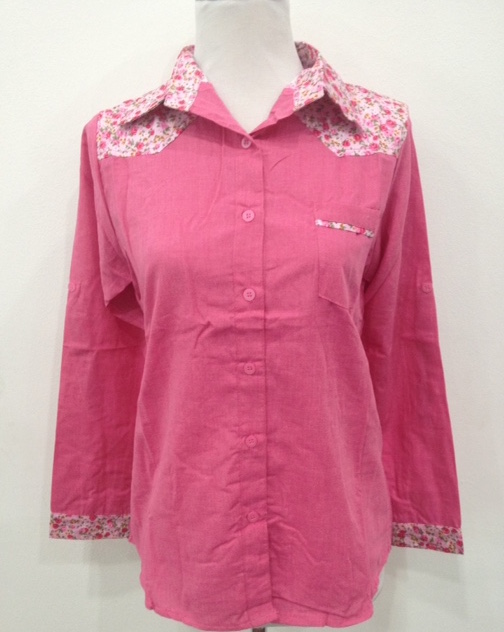 WT1139 Fashion Floral Top Pink