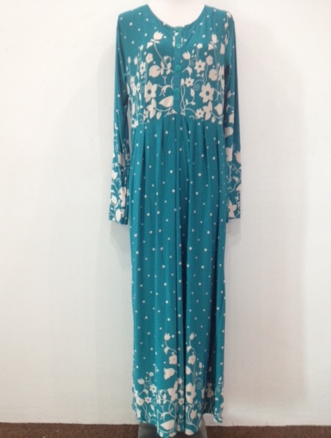 WH1140 Pretty Floral Jubah Blue