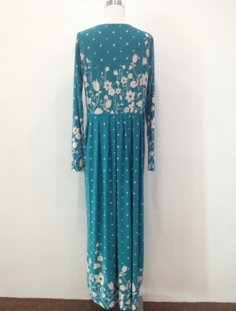 WH1140 Pretty Floral Jubah Blue