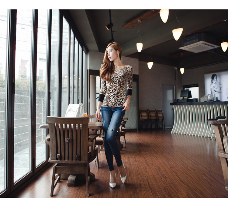 WT6485 Korea Sexy Top Leopard