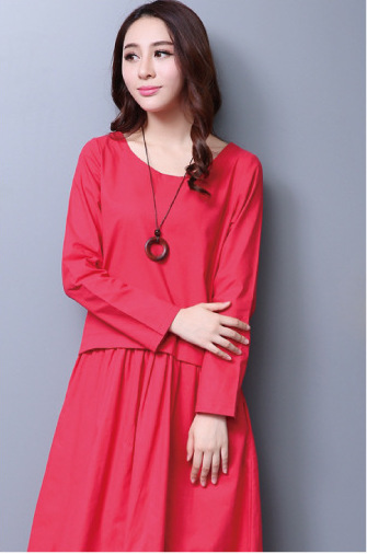 WD6488 Lovely One Piece Dress Red