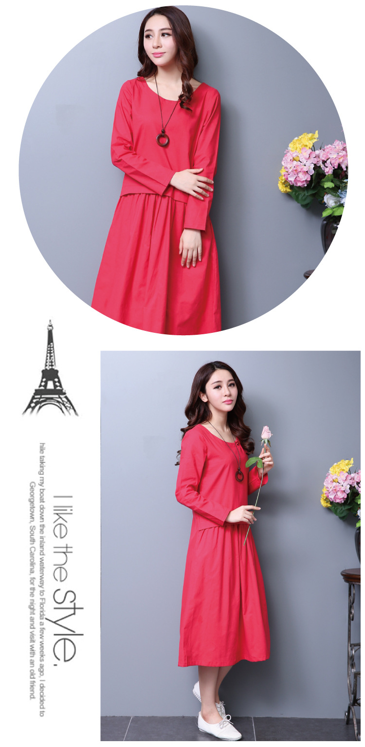 WD6488 Lovely One Piece Dress Red
