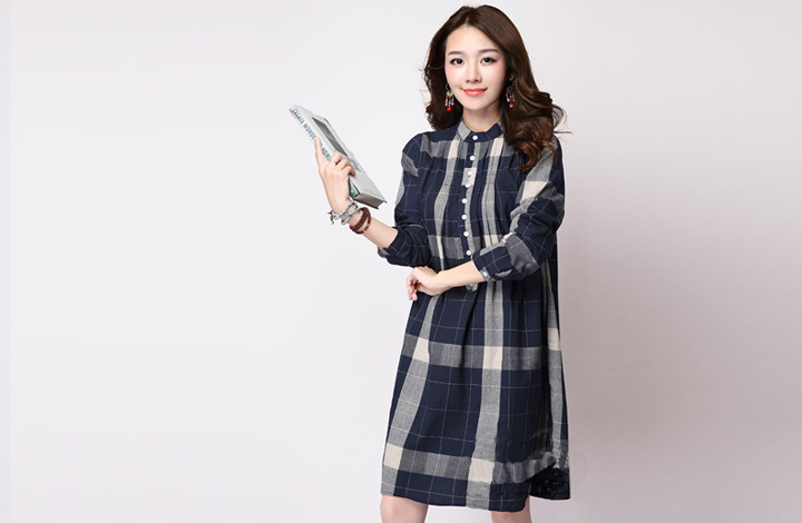WD6493 Stylish Dress Dark Blue