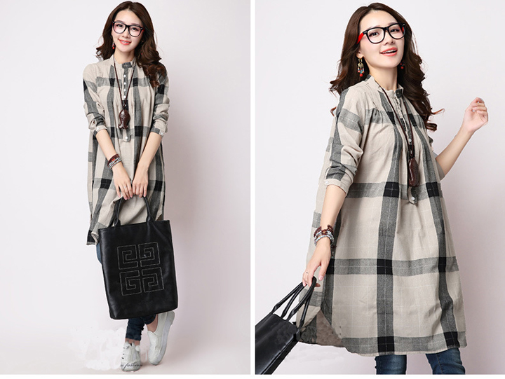WD6493 Stylish Dress Khaki 