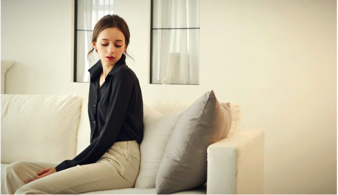 WT6626 Fashion Collar Top Black