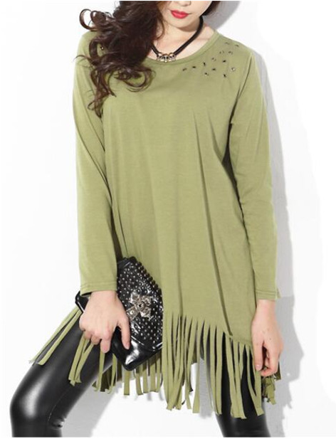 WT6649 Stylish Top Army Green