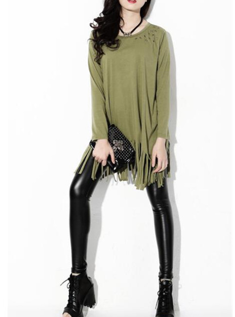WT6649 Stylish Top Army Green
