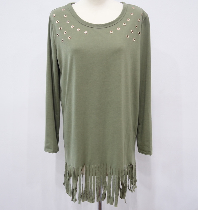 WT6649 Stylish Top Army Green