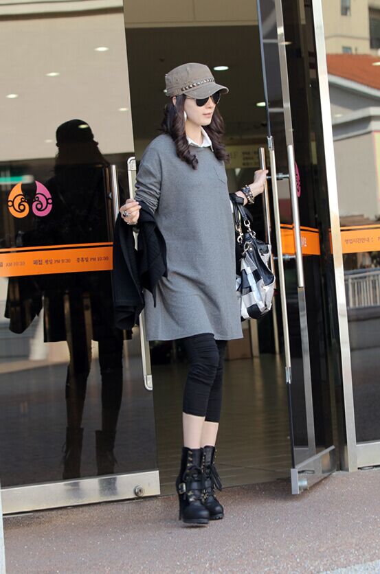 WT6677 Fashion Long Top Light Grey