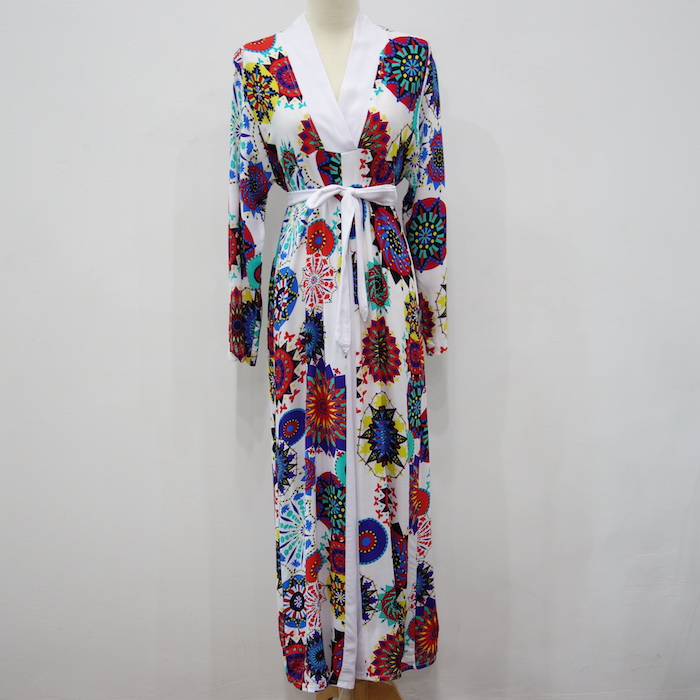 WH1144 Fashion Abstract Jubah Blue