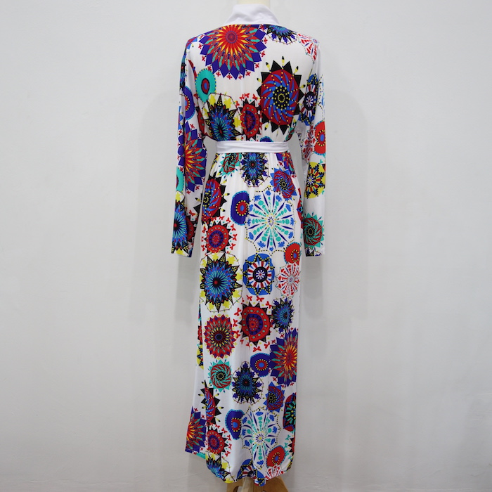 WH1144 Fashion Abstract Jubah Blue