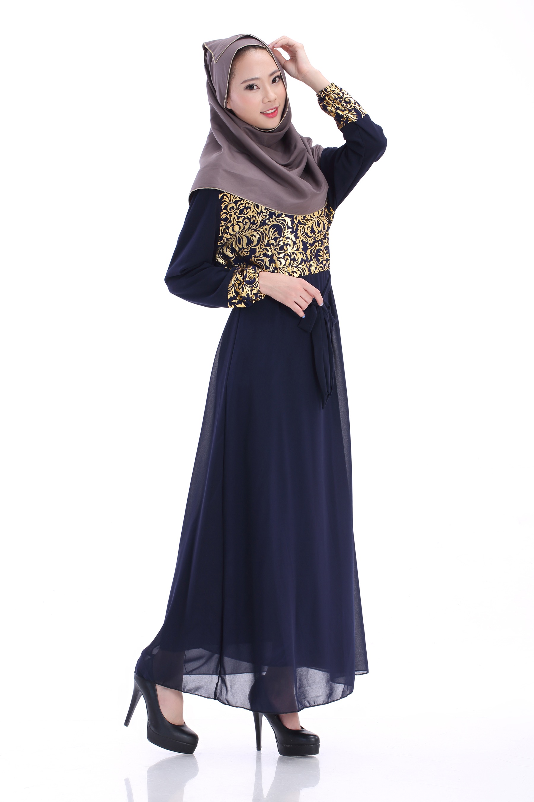 WH3337 Charming Jubah Dark Blue