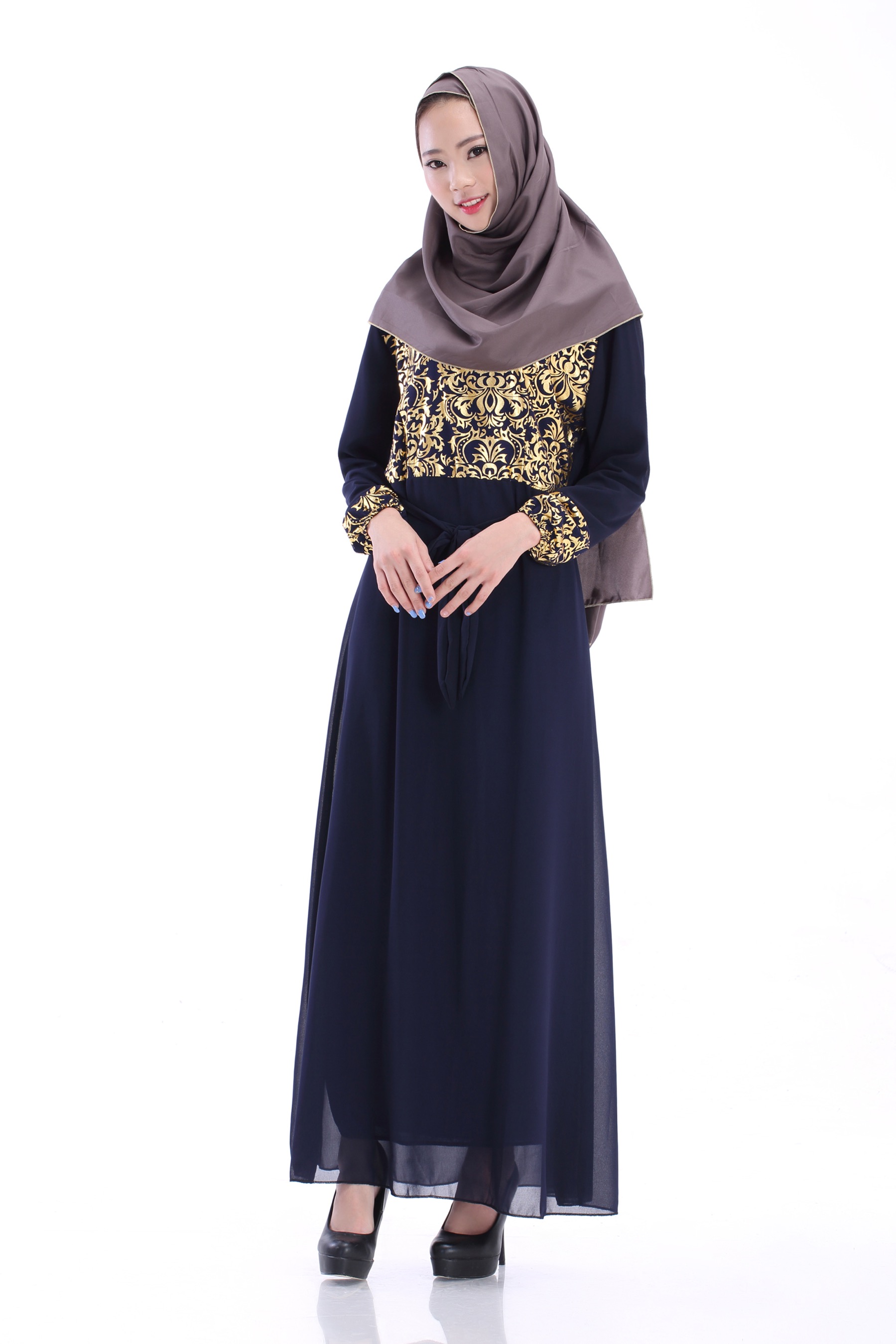 WH3337 Charming Jubah Dark Blue