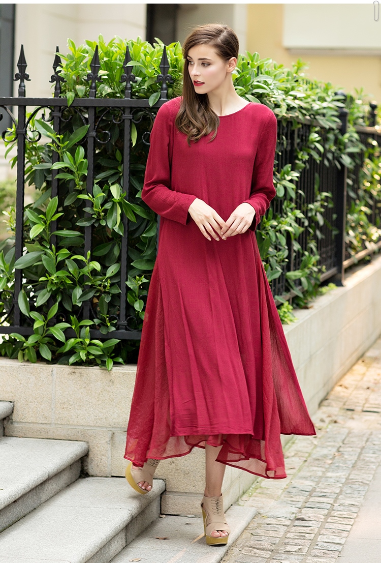 WD6699 Stylish Dress Maroon