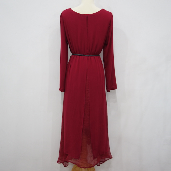 WD6699 Stylish Dress Maroon