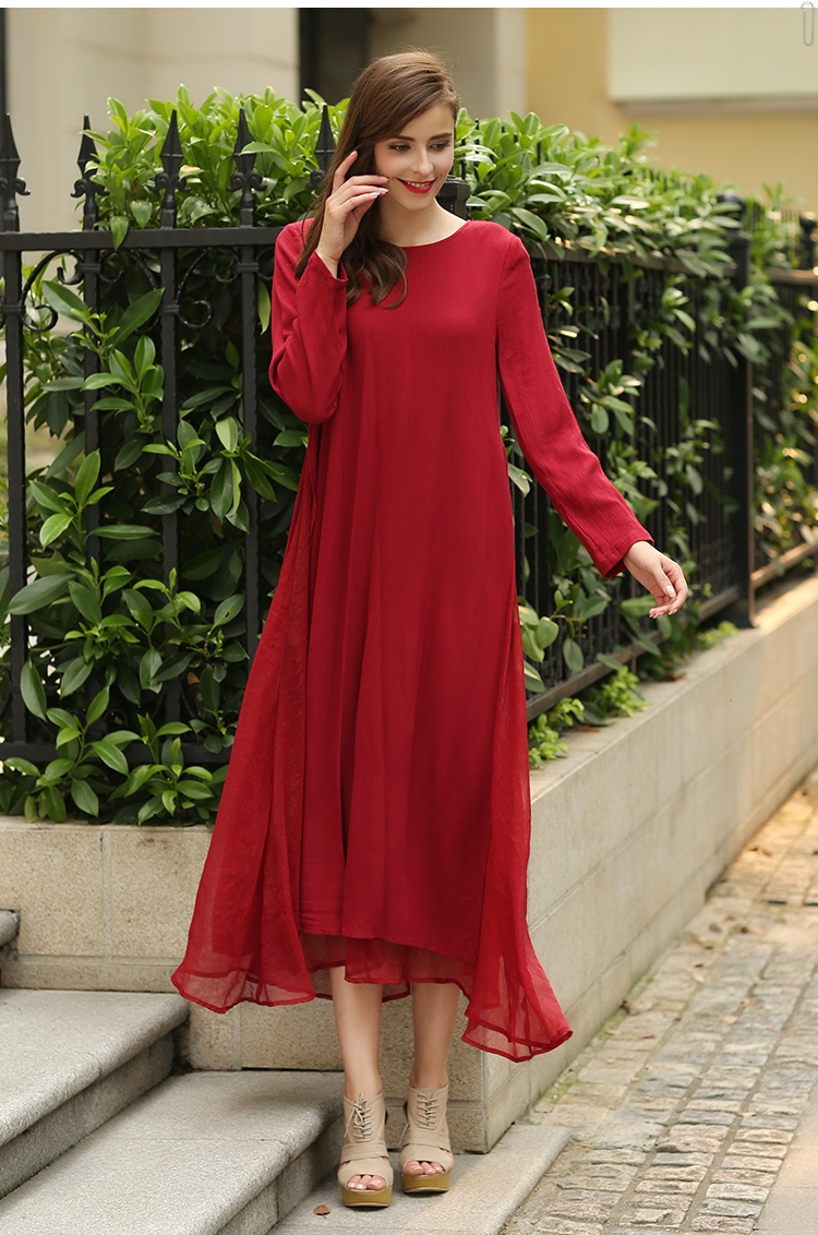 WD6699 Stylish Dress Maroon